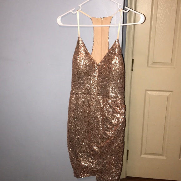 slim fit dress slacks Ladivine CC3700 Prom Dress - Rose Gold main image 0